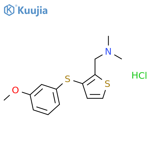 2-Thiophenemethanamine, 3-((3-methoxyphenyl)thio)-N,N-dimethyl-, hydrochloride structure