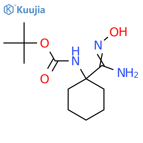 tert-butyl N-{1-[(E)-N'-hydroxycarbamimidoyl]cyclohexyl}carbamate structure
