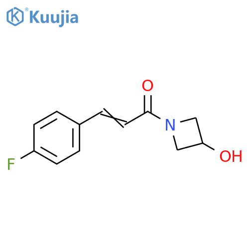 (2E)-3-(4-fluorophenyl)-1-(3-hydroxyazetidin-1-yl)prop-2-en-1-one structure