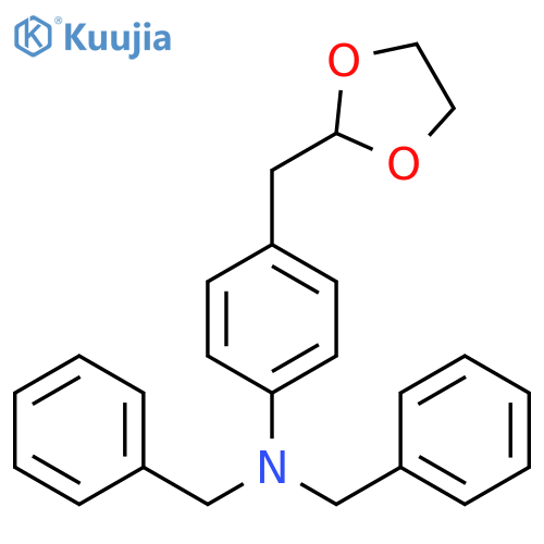 Benzenemethanamine,N-[4-(1,3-dioxolan-2-ylmethyl)phenyl]-N-(phenylmethyl)- structure