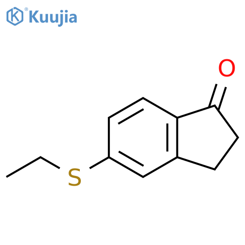 5-(ethylthio)-2,3-dihydro-1H-inden-1-one structure