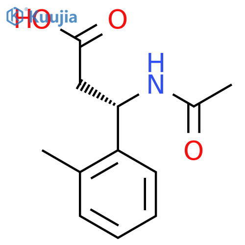 (3S)-3-acetamido-3-(2-methylphenyl)propanoic acid structure