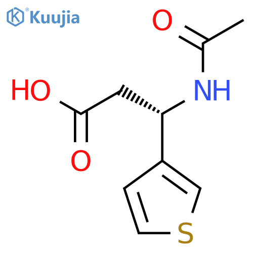 (3S)-3-acetamido-3-(thiophen-3-yl)propanoic acid structure