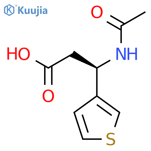 (3R)-3-acetamido-3-(thiophen-3-yl)propanoic acid structure