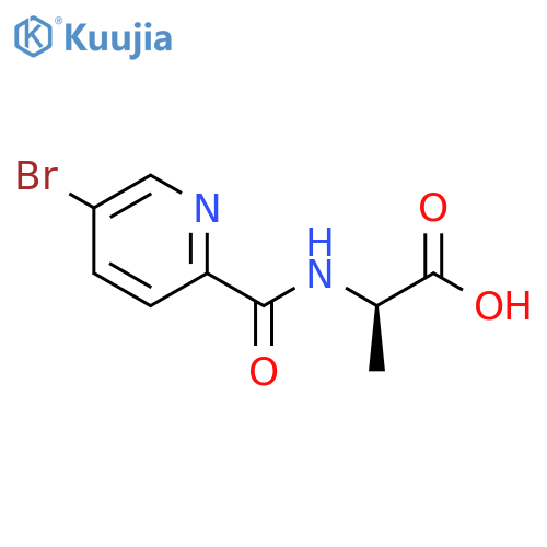 (2R)-2-[(5-bromopyridin-2-yl)formamido]propanoic acid structure