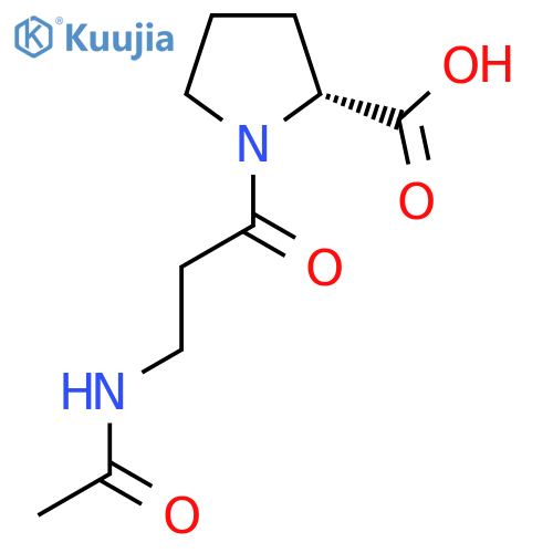 (2R)-1-(3-acetamidopropanoyl)pyrrolidine-2-carboxylic acid structure