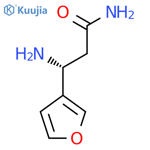 (3R)-3-amino-3-(furan-3-yl)propanamide structure