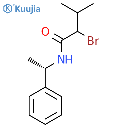 2-bromo-3-methyl-N-[(1S)-1-phenylethyl]butanamide structure