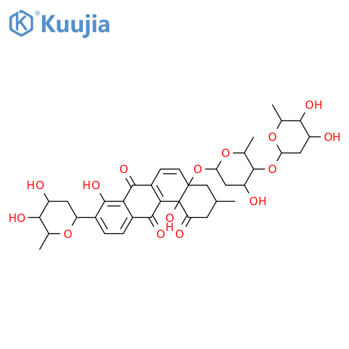 Aquayamycin; 3-Deoxy, 4a-O-[2,6-dideoxy-α-L-lyxo-hexopyranosyl-(1→4)-2,6-dideoxy-α-L-lyxo-hexopyranoside] structure