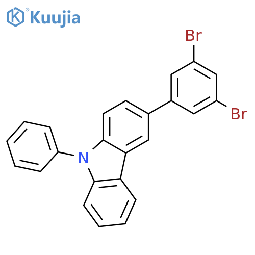 3-(3,5-dibromophenyl)-9-phenyl-9H-Carbazole structure