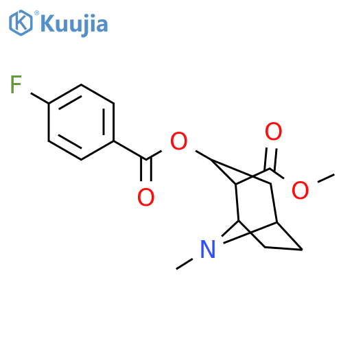 8-Azabicyclo[3.2.1]octane-2-carboxylicacid, 3-[(4-fluorobenzoyl)oxy]-8-methyl-, methyl ester, (1R,2R,3S,5S)- structure