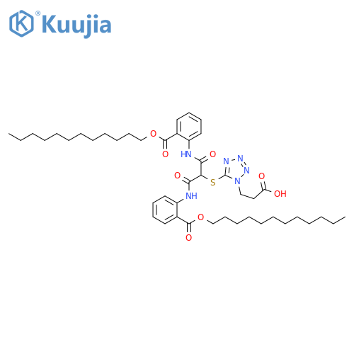 1H-Tetrazole-1-propanoic acid,5-[[2-[[2-[(dodecyloxy)carbonyl]phenyl]amino]-1-[[[2-[(dodecyloxy)carbonyl]phenyl]amino]carbonyl]-2-oxoethyl]thio]- structure