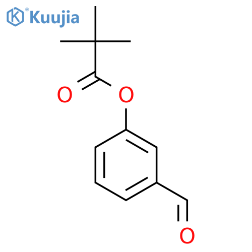 Propanoic acid, 2,2-dimethyl-, 3-formylphenyl ester structure
