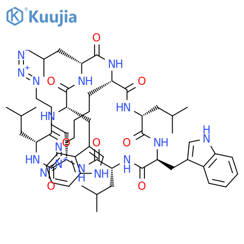 Cyclo(D-leucyl-6-azido-L-norleucyl-D-leucyl-L-tryptophyl-D-leucyl-6-azido-L-norleucyl-D-leucyl-L-tryptophyl) structure