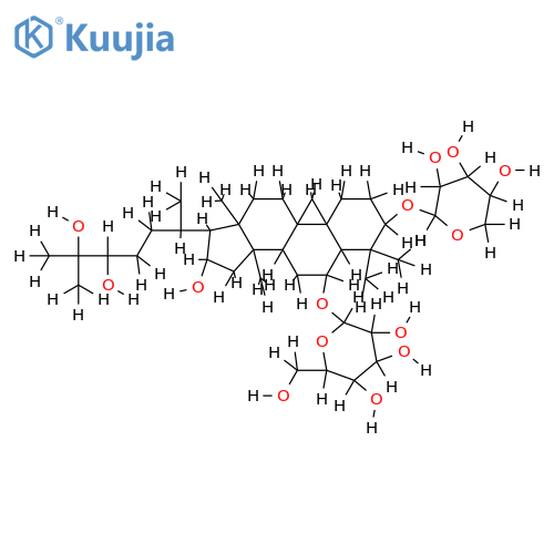 24R-cycloartan-3beta,6alpha,16beta,24,25-pentaol 3-O-beta-D-xylopyranoside 6-O-beta-D-glucopyranoside structure