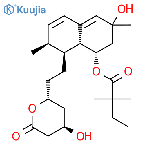 Butanoic acid,2,2-dimethyl-,1,2,3,7,8,8a-hexahydro-3-hydroxy-3,7-dimethyl-8-[2-(tetrahydro-4-hydroxy-6-oxo-2H-pyran-2-yl)ethyl]-1-naphthalenylester structure