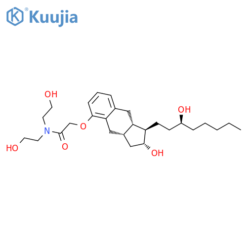 Acetamide, 2-[[(1R,2R,3aS,9aS)-2,3,3a,4,9,9a-hexahydro-2-hydroxy-1-[(3S)-3-hydroxyoctyl]-1H-benz[f]inden-5-yl]oxy]-N,N-bis(2-hydroxyethyl)- structure
