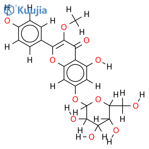 4',5,7-trihydroxy-3-methoxyflavone 7-beta-D-glucopyranoside structure