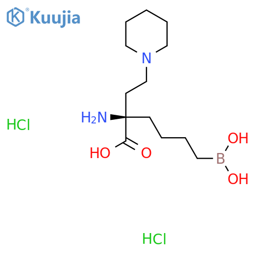 (2R)-2-amino-6-borono-2-[2-(1-piperidyl)ethyl]hexanoic acid;dihydrochloride structure