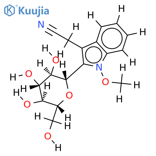 2-C-beta-D-glucopyranosyl-1-methoxyindole-3-acetonitrile structure