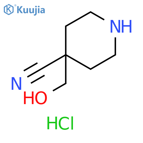 4-Piperidinecarbonitrile, 4-(hydroxymethyl)-, hydrochloride (1:1) structure