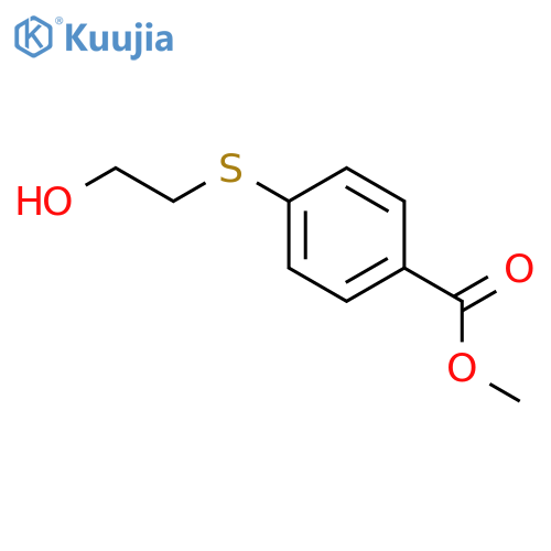 Benzoic acid, 4-[(2-hydroxyethyl)thio]-, methyl ester structure