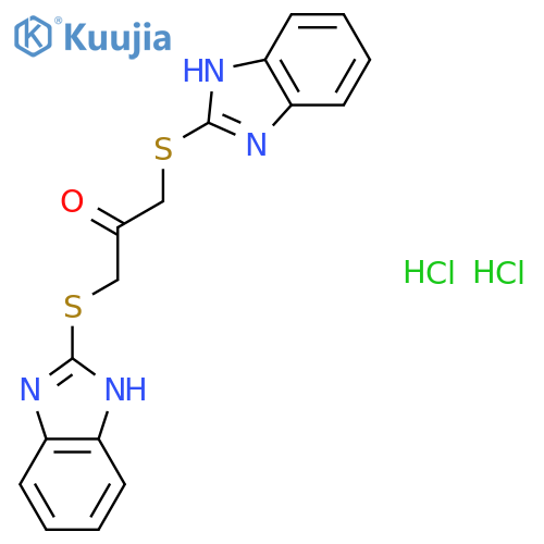 1,3-bis(1H-benzimidazol-2-ylsulfanyl)propan-2-one dihydrochloride structure