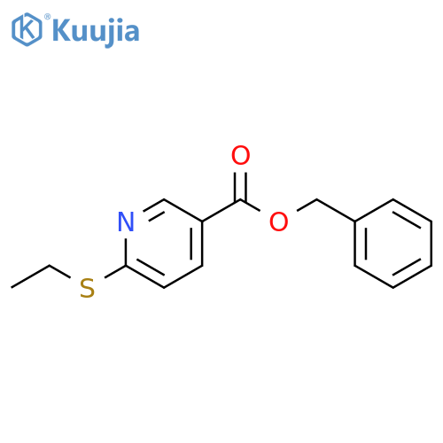 3-Pyridinecarboxylic acid, 6-(ethylthio)-, phenylmethyl ester structure