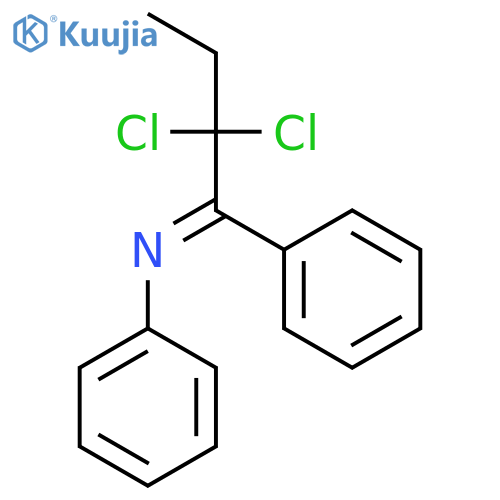 BENZENAMINE, N-(2,2-DICHLORO-1-PHENYLBUTYLIDENE)- structure