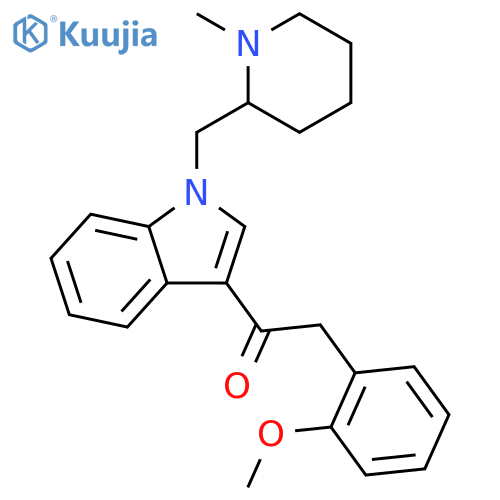 2-(2-methoxyphenyl)-1-[1-[(1-methylpiperidin-2-yl)methyl]indol-3-yl]ethanone structure