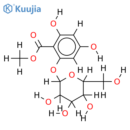 methyl 2-(beta-D-glucopyranosyloxy)-4,6-dihydroxybenzoate structure