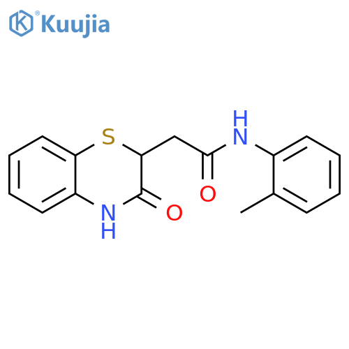 N-(2-methylphenyl)-2-(3-oxo-3,4-dihydro-2H-1,4-benzothiazin-2-yl)acetamide structure