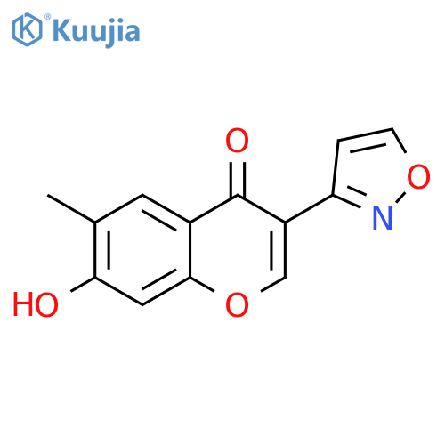4H-1-Benzopyran-4-one, 7-hydroxy-3-(3-isoxazolyl)-6-methyl- structure