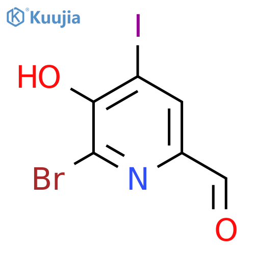 6-Bromo-5-hydroxy-4-iodopicolinaldehyde structure