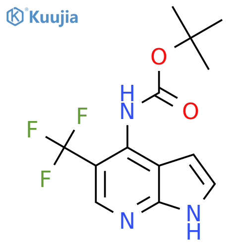 tert-Butyl (5-(trifluoromethyl)-1H-pyrrolo2,3-bpyridin-4-yl)carbamate structure
