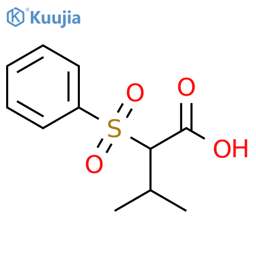 Butanoic acid, 3-methyl-2-(phenylsulfonyl)- structure