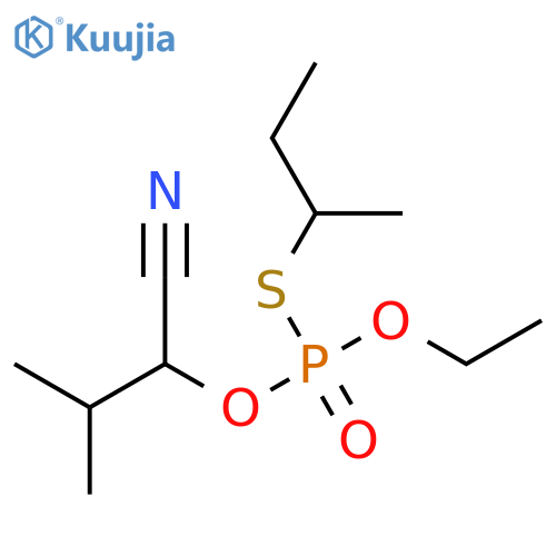 Phosphorothioic acid, O-(1-cyano-2-methylpropyl) O-ethylS-(1-methylpropyl) ester structure