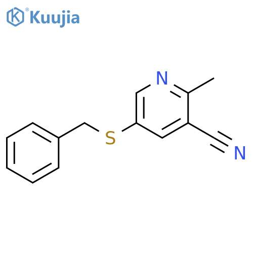 5-(benzylsulfanyl)-2-methylpyridine-3-carbonitrile structure