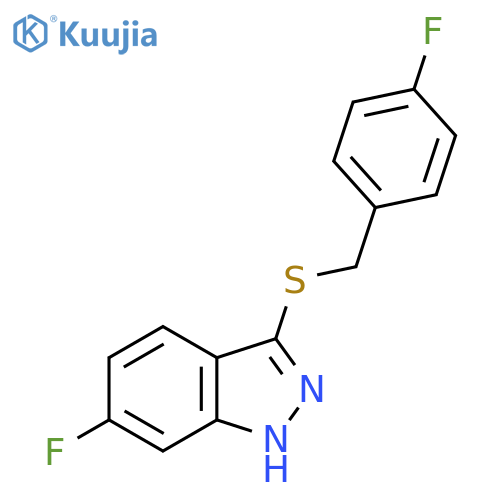 3-(4-Fluorobenzylthio)-6-fluoro-1H-indazole structure