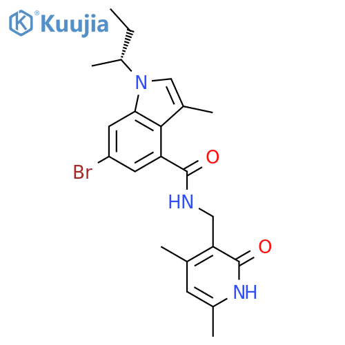 6-Bromo-1-butan-2-yl-N-[(4,6-dimethyl-2-oxo-1H-pyridin-3-yl)methyl]-3-methylindole-4-carboxamide structure