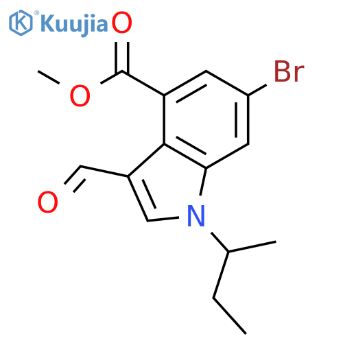 Methyl 6-bromo-1-(sec-butyl)-3-formyl-1H-indole-4-carboxylate structure