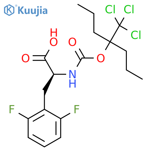 (2S)-3-(2,6-Difluorophenyl)-2-[4-(trichloromethyl)heptan-4-yloxycarbonylamino]propanoic acid structure