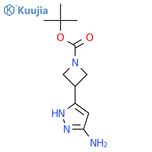 tert-butyl 3-(3-amino-1H-pyrazol-5-yl)azetidine-1-carboxylate structure