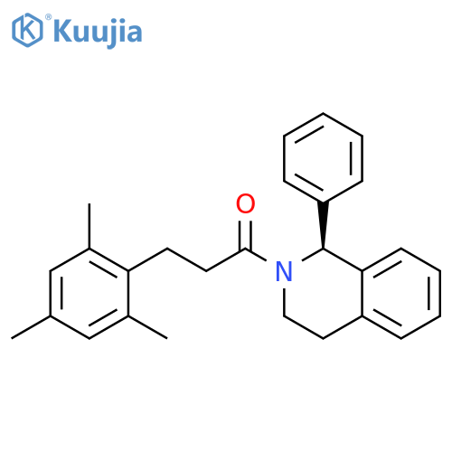 (1S)-2-(3-mesitylpropanoyl)-1-phenyl-1,2,3,4-tetrahydroisoquinoline structure