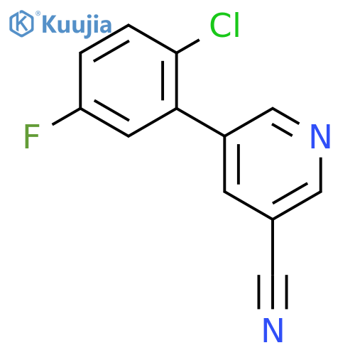 5-(2-Chloro-5-fluorophenyl)nicotinonitrile structure