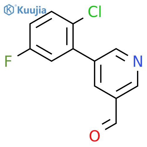 5-(2-Chloro-5-fluorophenyl)nicotinaldehyde structure