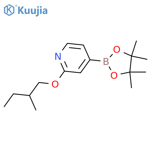 2-(2-Methylbutoxy)-4-(4,4,5,5-tetramethyl-1,3,2-dioxaborolan-2-yl)pyridine structure