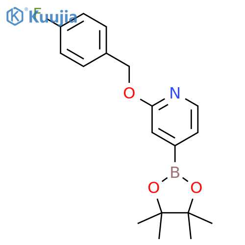 2-((4-Fluorobenzyl)oxy)-4-(4,4,5,5-tetramethyl-1,3,2-dioxaborolan-2-yl)pyridine structure