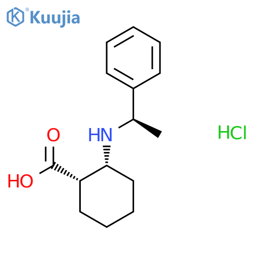 (1S,2R)-2-(((R)-1-Phenylethyl)amino)cyclohexanecarboxylic acid hydrochloride structure
