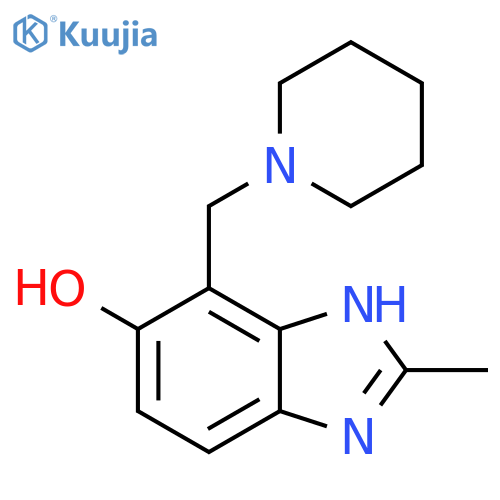 2-methyl-4-(piperidin-1-ylmethyl)-1H-1,3-benzodiazol-5-ol structure